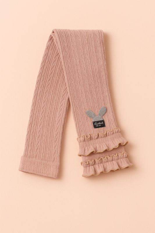 🧦 Premium Baby Girl Knit Stockings – Dusty Rose