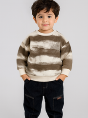 🧒 Stylish Kids’ Casual Set – Tie-Dye Sweatshirt &amp; Denim Joggers